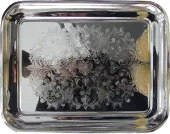 Поднос никелированный прямоугольный с гравировкой Кольчугино поднос никелированный прямоугольный с гравировкой кольчугино