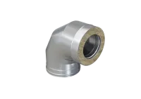 Колено Феррум утепленное угол 90° нержавеющее (430/0,5мм)/оцинкованное, ф115/200, по воде колено феррум утепленное угол 90° нержавеющее (430/0,5мм)/оцинкованное, ф115/200, по воде