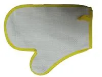 Рукавица для бани и сауны "Нежность", хлопок, (желтый кант), Бацькина баня рукавица для бани и сауны "нежность", хлопок, (желтый кант), бацькина баня