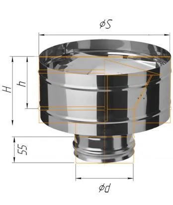Зонт Феррум нержавеющий (430/0,5 мм) ф200 с ветрозащитой по воде зонт феррум нержавеющий (430/0,5 мм) ф200 с ветрозащитой по воде