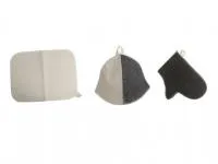 Набор из 3-х предметов (шапка "Комбинированный", рукавица, коврик) Бацькина баня # набор из 3-х предметов (шапка "комбинированный", рукавица, коврик) бацькина баня #