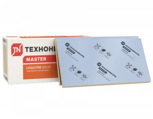 Плита теплоизоляционная ТехноНИКОЛЬ LOGICPIR Баня Ф/Ф L-1190х590х30мм плита теплоизоляционная технониколь logicpir баня ф/ф l-1190х590х30мм