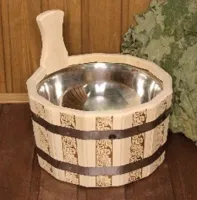 Шайка одноручная 3л с нержавеющей вставкой Русские узоры, Банный Эксперт шайка одноручная 3л с нержавеющей вставкой русские узоры, банный эксперт