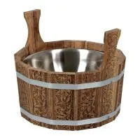 Ушат "Шайка" Цветочный орнамент 5л с нерж. вставкой, дуб Банные штучки ушат "шайка" цветочный орнамент 5л с нерж. вставкой, дуб банные штучки