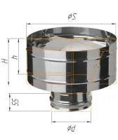 Зонт Craft нержавеющий (304/0,5 мм), ф115, с ветрозащитой, по воде коричневый RAL8017 зонт craft нержавеющий (304/0,5 мм), ф115, с ветрозащитой, по воде коричневый ral8017