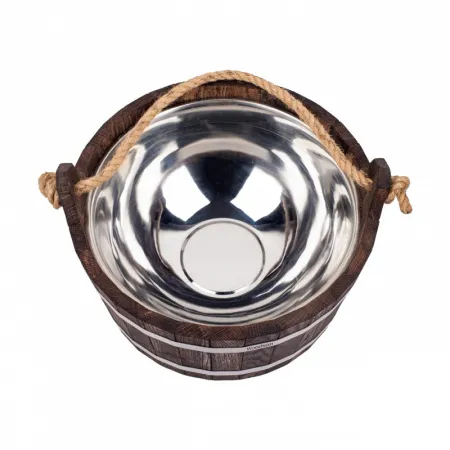 Шайка 7,5л с нержавеющей вставкой дуб в темном Woodson шайка 7,5л с нержавеющей вставкой дуб в темном woodson