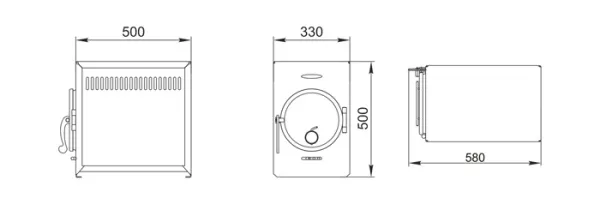 печь отопительная тмф нормаль-1 антрацит труба сзади