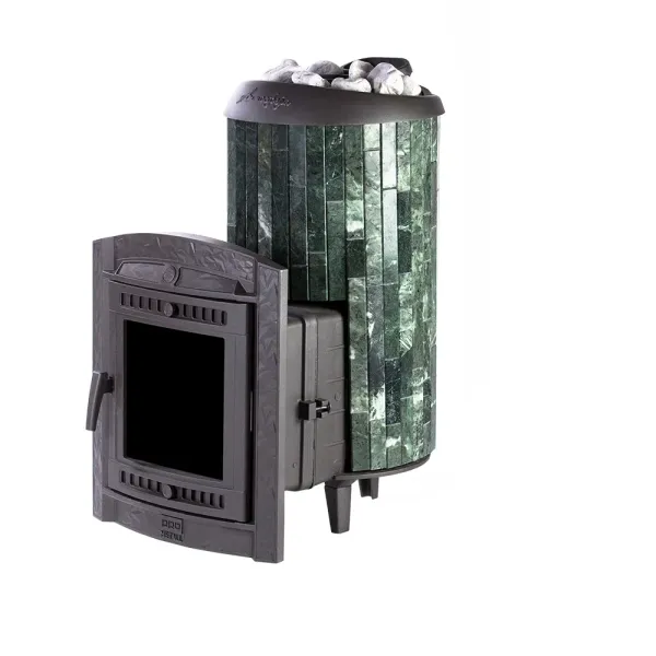 Печь для бани ПроМеталл Атмосфера XL в ламелях змеевик печь для бани прометалл атмосфера xl в ламелях змеевик