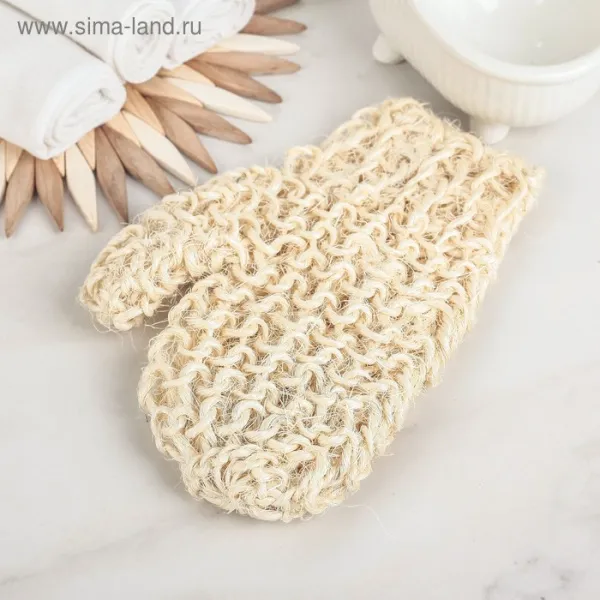 Мочалка-варежка джутовая «Релакс», 22×12 см мочалка-варежка джутовая «релакс», 22×12 см